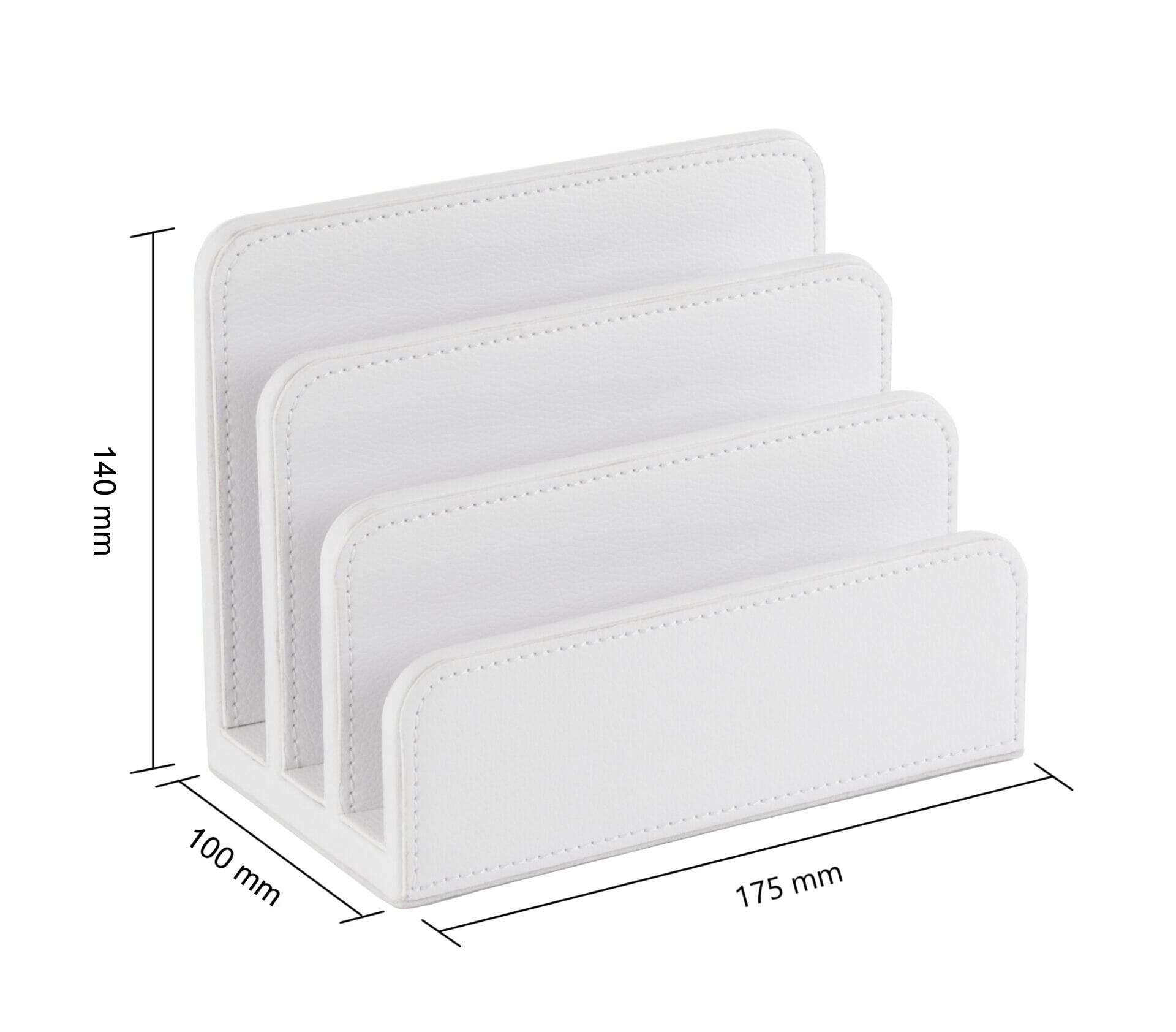 Porte-lettres En Simili Cuir Marron Osco - 3 Compartiments Pour Bureau